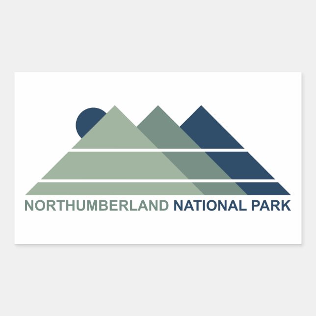Northumberland National Park Mountain Sun Rectangular Sticker (Front)