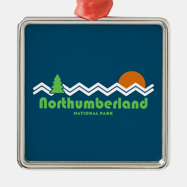 Northumberland National Park Retro Metal Ornament (Front)