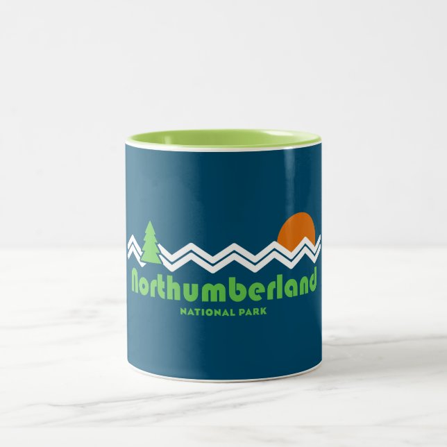 Northumberland National Park Retro Two-Tone Coffee Mug (Center)