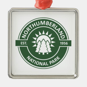 Northumberland National Park Sun Trees Metal Ornament