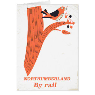 Northumberland UK Rail vintage poster