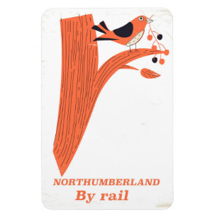 Northumberland UK Rail vintage poster Magnet