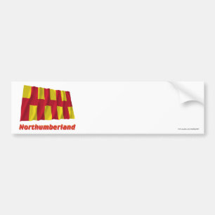 Northumberland Waving Flag with Name Bumper Sticker