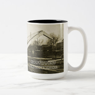 Northwest Crane and Shovel OPERATING ENGINEER Two-Tone Coffee Mug