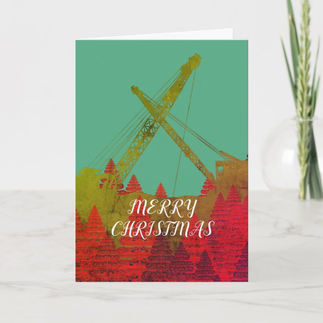 Northwest Crane Operating Engineer ART CHRISTMAS Holiday Card (Front)