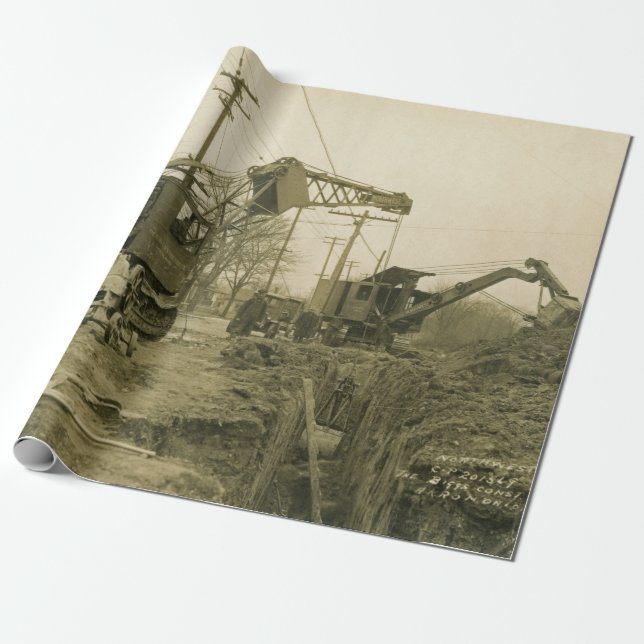 Northwest Engineering CRANE OPERATOR SHOVEL 14 Wrapping Paper (Unrolled)