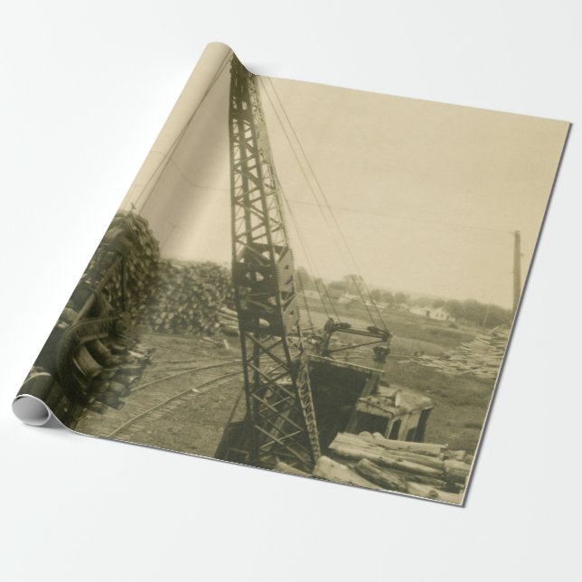 Northwest Engineering CRANE OPERATOR SHOVEL 28 Wrapping Paper (Unrolled)