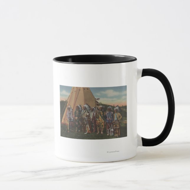 Northwest Indians - Row of Indian Chiefs in War Mug (Right)
