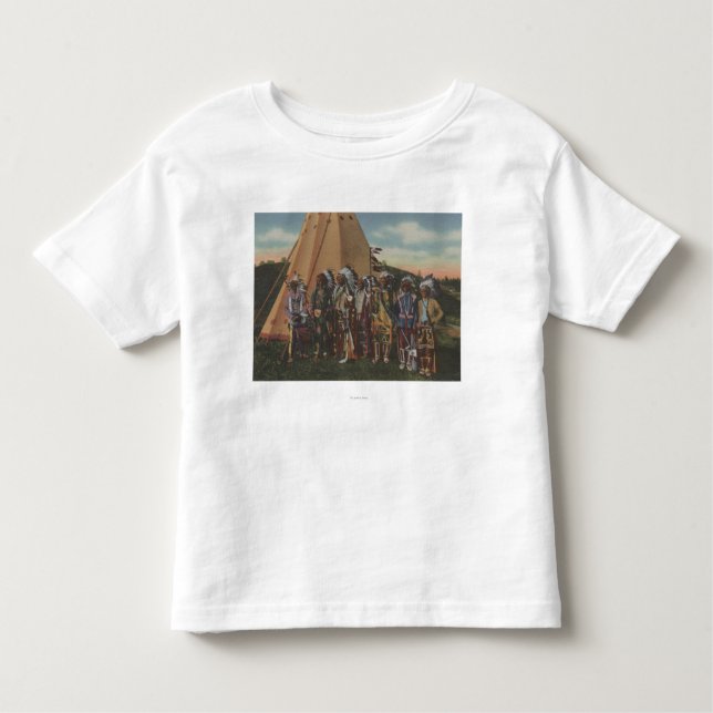 Northwest Indians - Row of Indian Chiefs in War Toddler T-Shirt (Front)