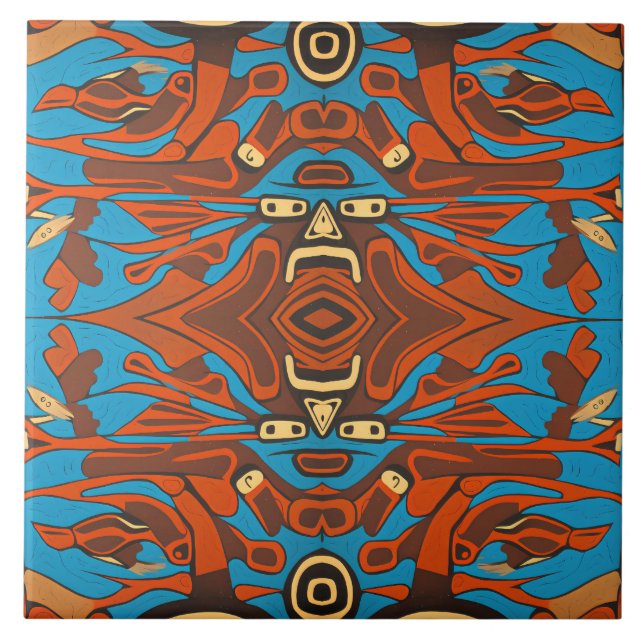 Northwest Native Style Ceramic Tile (Front)
