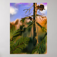 Northwest Nature Life with Eagles Digital Painting