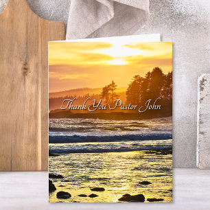 Northwest Ocean Sunrise Pastor Appreciation  Thank You Card
