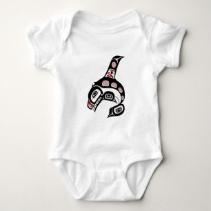 Northwest Pacific coast Haida art Killer whale Baby Bodysuit