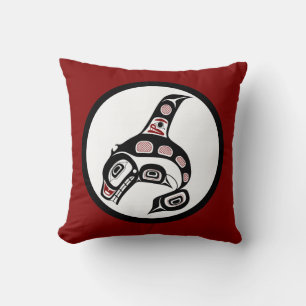 Northwest Pacific coast Haida art Killer whale Cushion