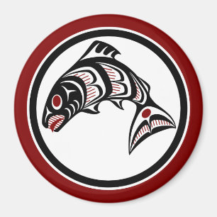 Northwest Pacific coast Haida art Salmon Magnet