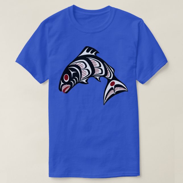 Northwest Pacific coast Haida art Salmon  T-Shirt (Design Front)