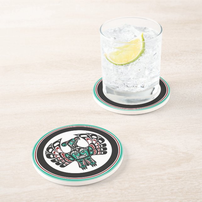 Northwest Pacific coast Haida art Thunderbird Coaster (Side)