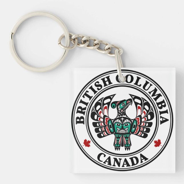 Northwest Pacific Coast Haida Art Thunderbird Key Ring (Front)