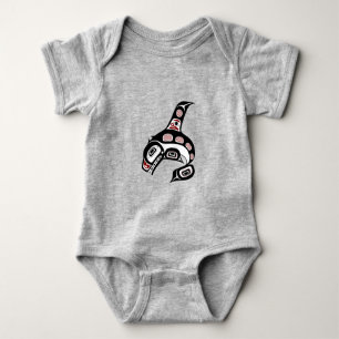 Northwest Pacific Coast Haida Orca Killer Whale Baby Bodysuit