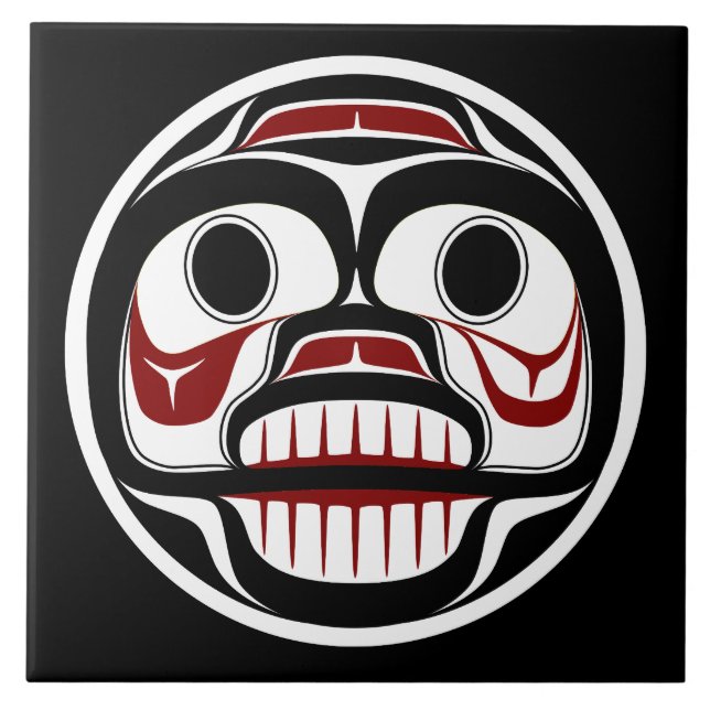 Northwest Pacific coast Haida Weeping skull Tile (Front)