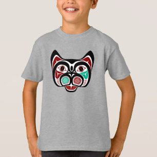 Northwest Pacific Coast Red White Haida Kitty T-Shirt