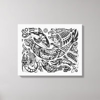 Northwest Shaman and Canoe, Whale Hunting Salmon