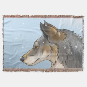 Northwestern Wolf Throw Blanket