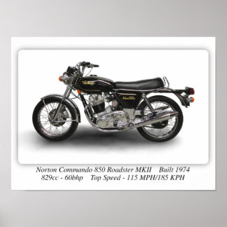 Norton Commando 850 Roadster MKII Poster - A3