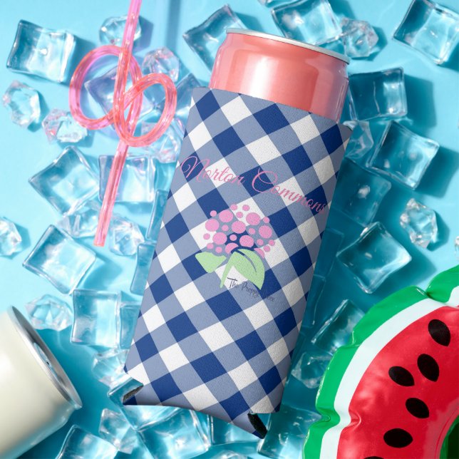 Norton commons blue gingham coozie (In Situ Summer)