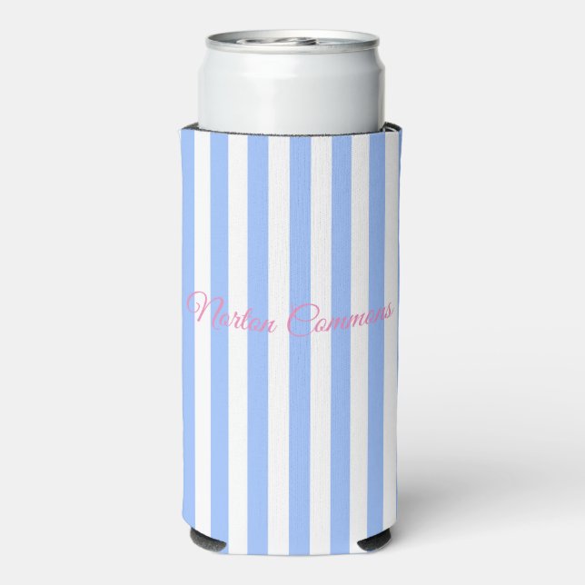 Norton Commons blue stripe tall coozie (Seltzer Back)