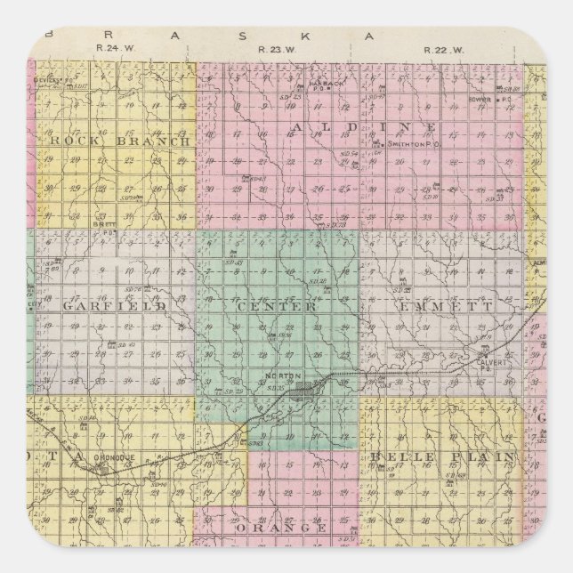 Norton County, Kansas Square Sticker (Front)