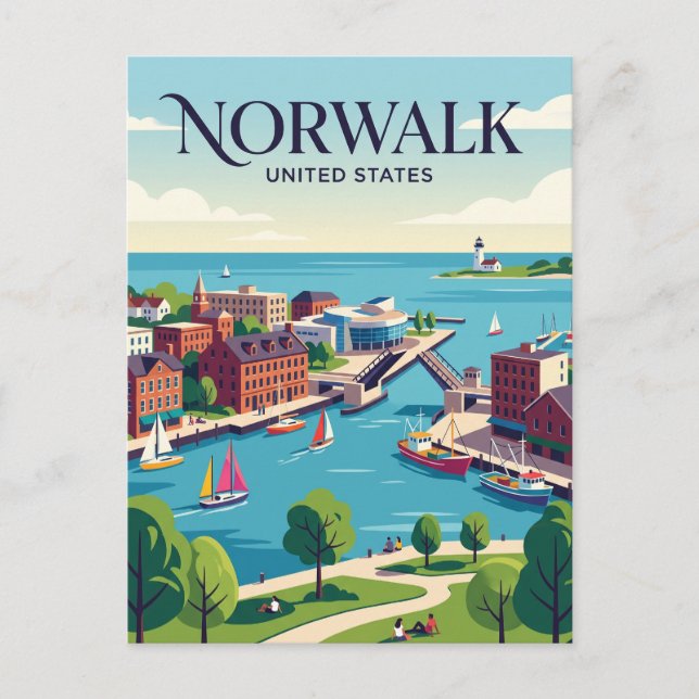 Norwalk Connecticut Postcard (Front)