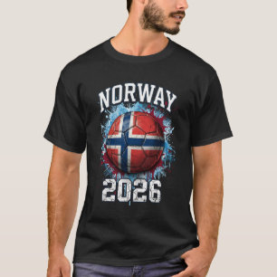Norway 2026 Soccer Vintage Flag Paint Splatter Ice T-Shirt