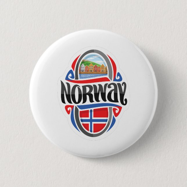 Norway 6 Cm Round Badge (Front)