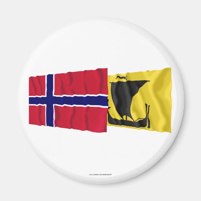 Norway and Nordland waving flags Magnet (Front)