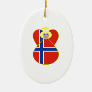 Norway and Norwegian Flag Ceramic Tree Decoration