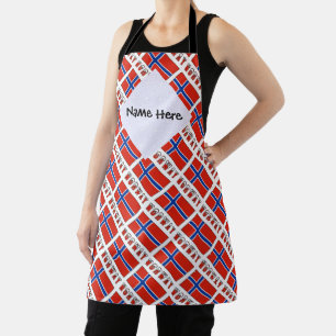 Norway and Norwegian Flag Tiled Personalised Apron