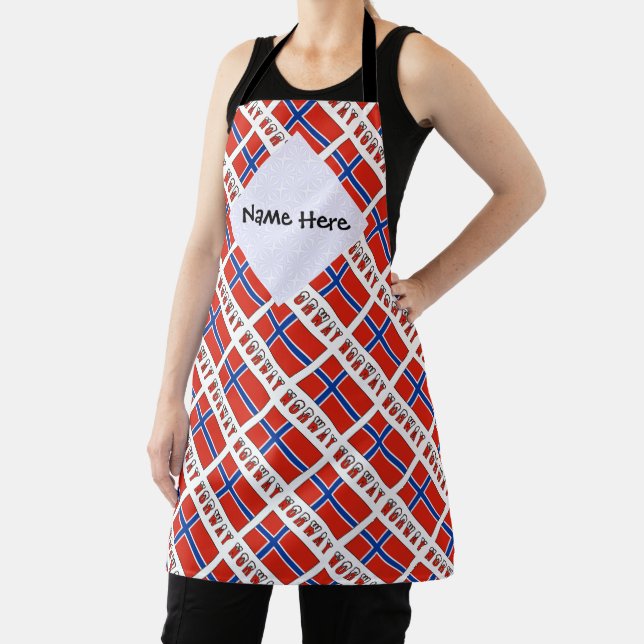 Norway and Norwegian Flag Tiled Personalised  Apron (Insitu)