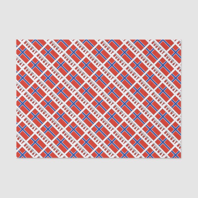Norway and Norwegian Flag Tiled Tissue Paper (Front)