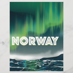 Norway Aurora Northern Lights Travel Poster