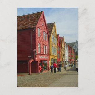 Norway, Bergen,painted houses on the waterfront Postcard