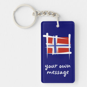 Norway Brush Flag Key Ring