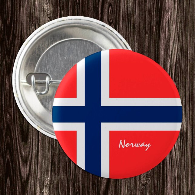 Norway button, patriotic Norwegian Flag 3 Cm Round Badge (Creator Uploaded)