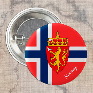 Norway button, patriotic Norwegian Flag fashion 3 Cm Round Badge