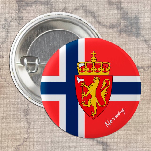 Norway button, patriotic Norwegian Flag fashion 3 Cm Round Badge (Creator Uploaded)