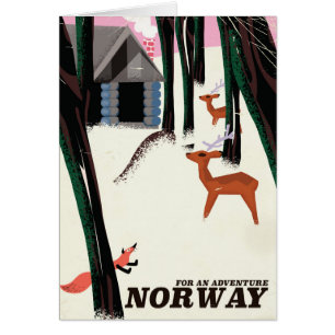 Norway cartoon travel poster