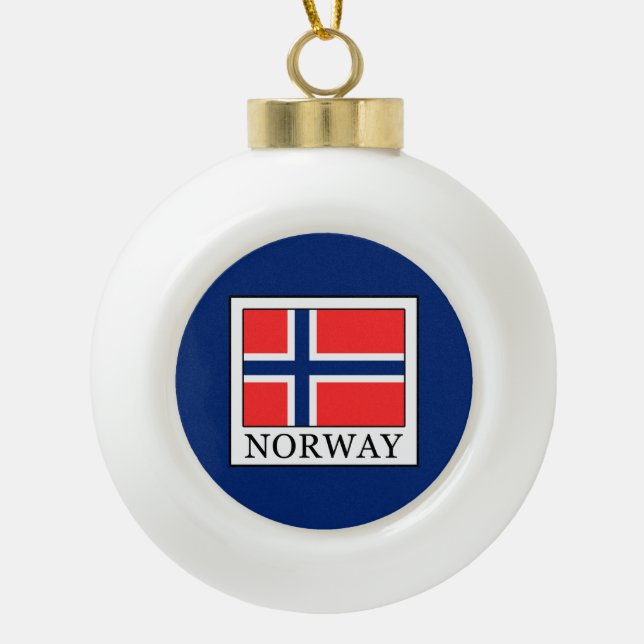 Norway Ceramic Ball Christmas Ornament (Front)