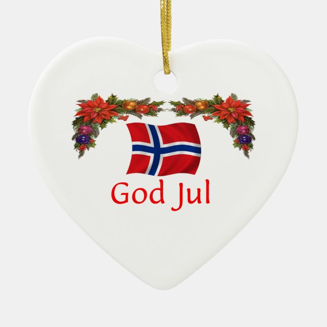 Norway Christmas Ceramic Tree Decoration (Front)