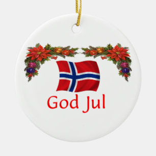Norway Christmas Ceramic Tree Decoration