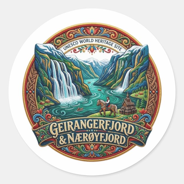 NORWAY CLASSIC ROUND STICKER (Front)